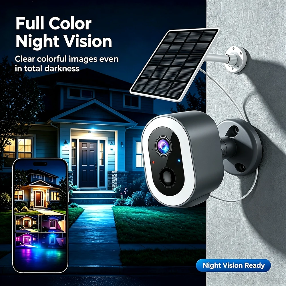3MP Tuya 4G Solar Security Camera Full Color Night Vision Outdoor IP66 Waterproof CCTV Smart Life Low Power Battery  Mini Camera