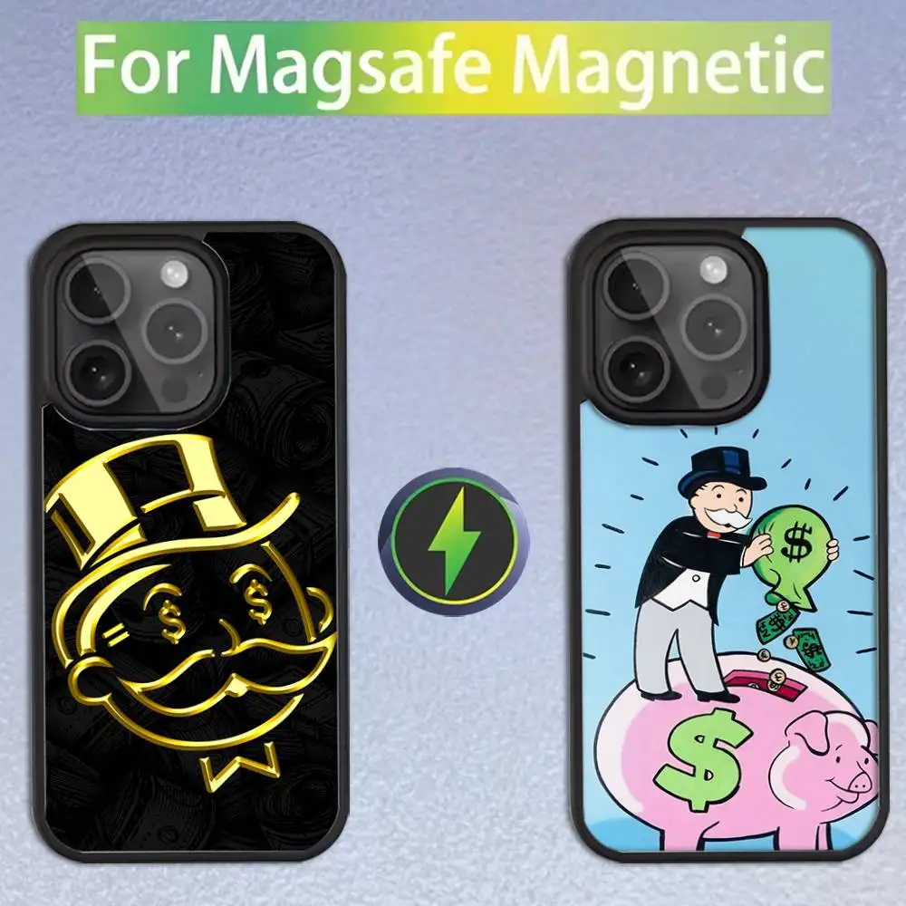 

Dollar Alec Monopoly Man Phone Case For iPhone 16,15,14,13,12,11,Pro,Max,Plus,Mini,SE Magsafe Magnetic Wireless Charging