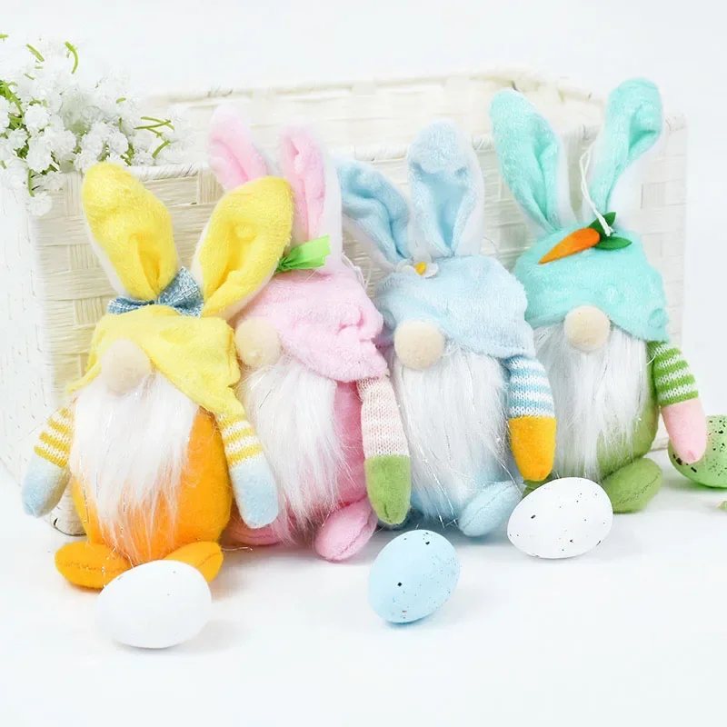 Easter Long Ears Bunny Gnome Plush Dwarf Rabbit Ornament Kids Gift Toy