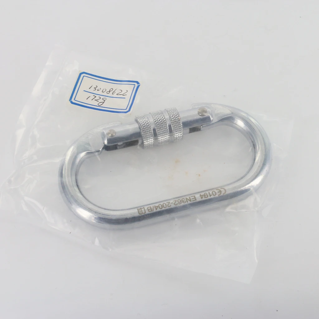 Carabiner Stainless Steel Screw Lock Safety Climbing Carabiner for Rock Climbing Equipment Belt Rope Kit