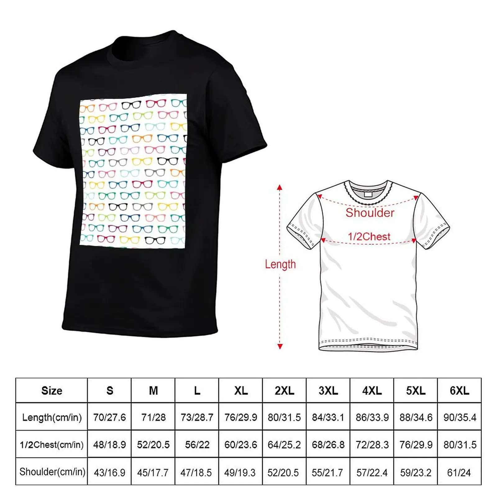 Hipster Glasses Geek Pattern T-Shirt Casual Pattern Print Tee Shirt view 5