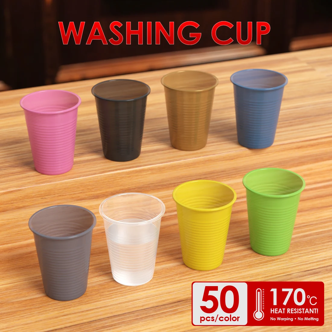 50Pcs 200ml Heat Resistant PP Disposable Plastic Tattoo Washing Cup 170℃ Reusable Ink Mixing Multicolor Cups For Tattoo Studio