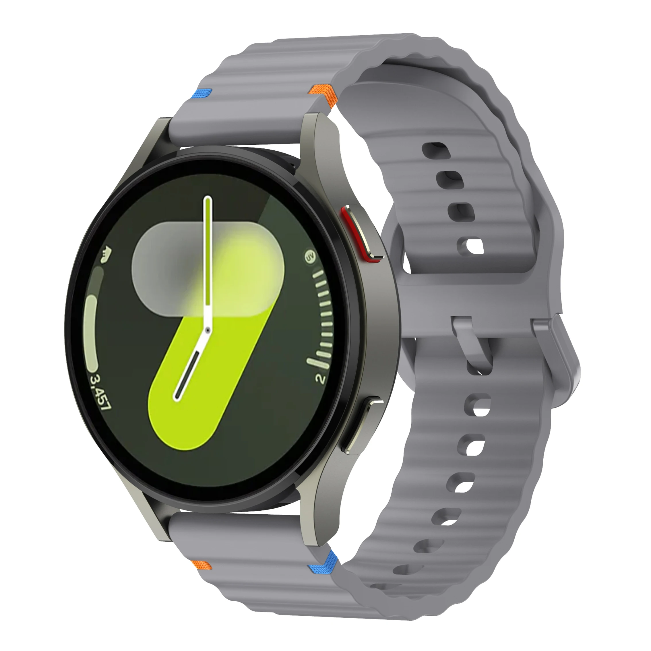 حزام سيليكون رياضي مناسب لساعة سامسونج جالاكسي 7 44 مللي متر 40 مللي متر/6 كلاسيكي 47 مللي متر 43 مللي متر/FE 40 مللي متر/5 Pro 45 مللي متر/5 4 44 مللي متر 40 مللي متر