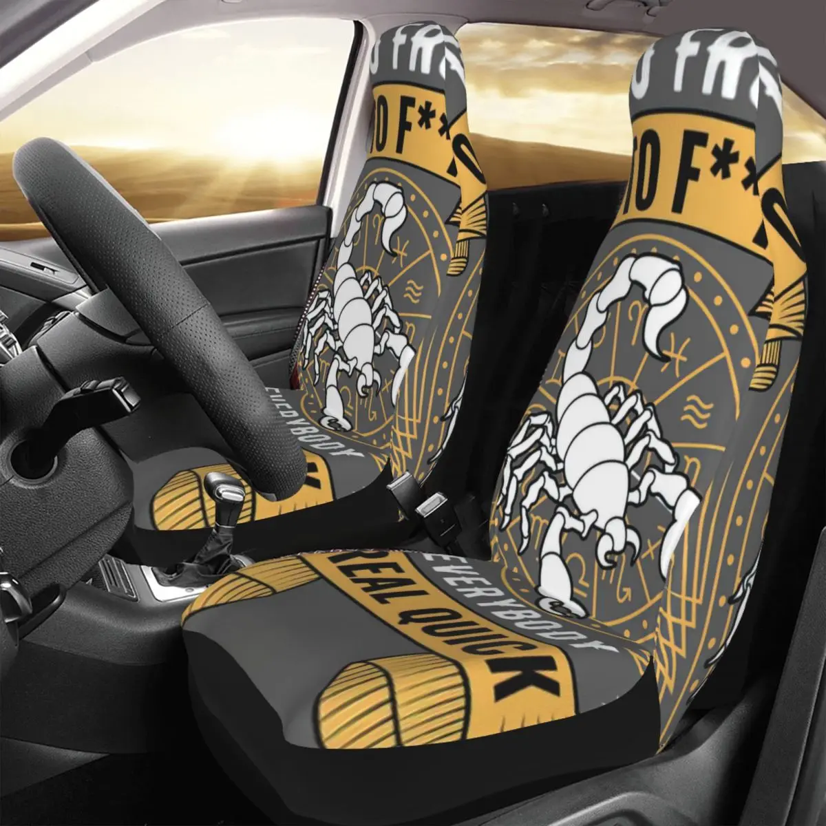 

Scorpio For Men Women Kids Car Seat Cover Custom Printing Universal Front Protector Accessories Cushion Set