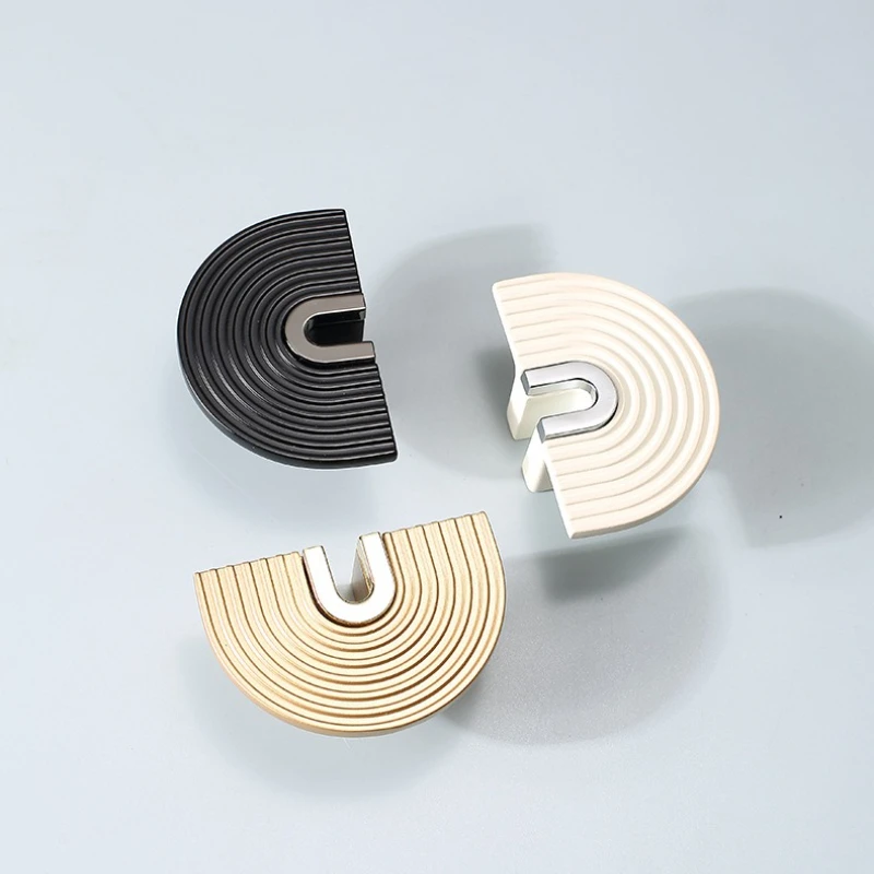 Schwarzer, halbrunder Schranktürgriff mit Persönlichkeit, Kleiderschrank-Türgriff, Schrank-Schubladengriff