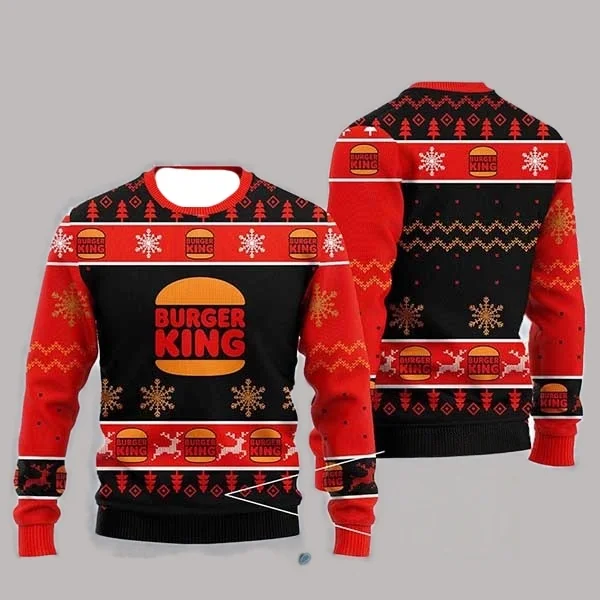 الخريف والشتاء البيرة برغر كينغ كرنفال عيد الميلاد نمط المتضخم الرجال والنساء الأسرة ارتداء جولة الرقبة هوديي #3