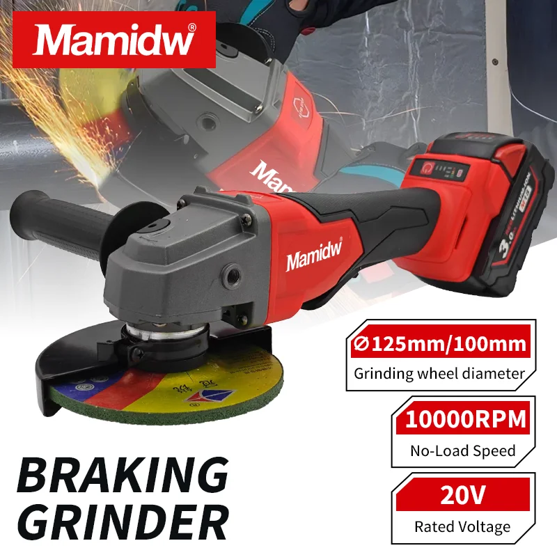 

Бесщеточная угловая шлифовальная машина 125/100 мм, 3 шестерни, аккумуляторный шлифовальный станок, полировка, резка, деревообрабатывающий инструмент для Milwaukee, батарея 18 В