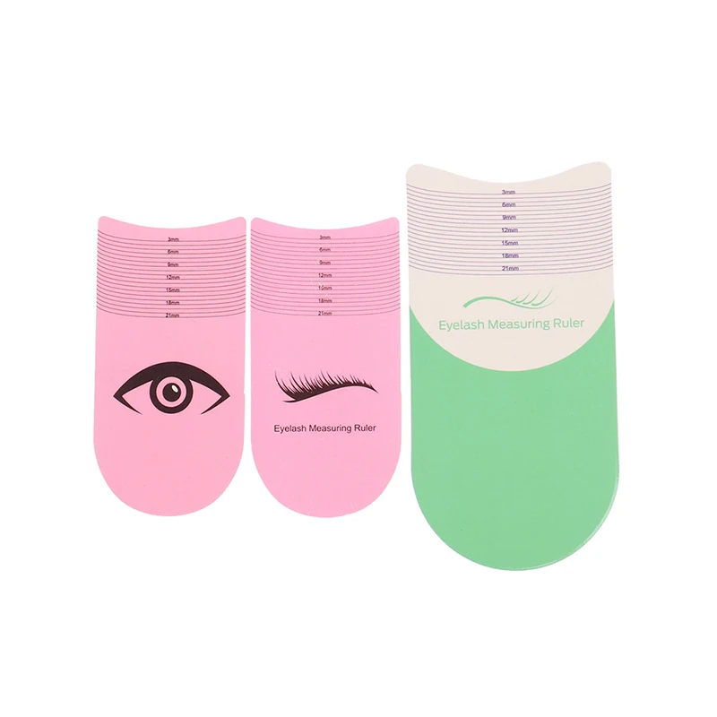 10Pcs Eyelash Length Measuring Ruler Portable Eyebrow Soft Plastic Ruler Makeup Tool 3-21mm Eyelash Extension Growth Accessory