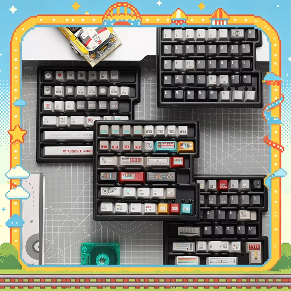 TUTKEYS Retro Synthesizer Keycaps High quality PBT Cherry Factory Keyboard Keycaps Letters are opaque Standard cross shaft