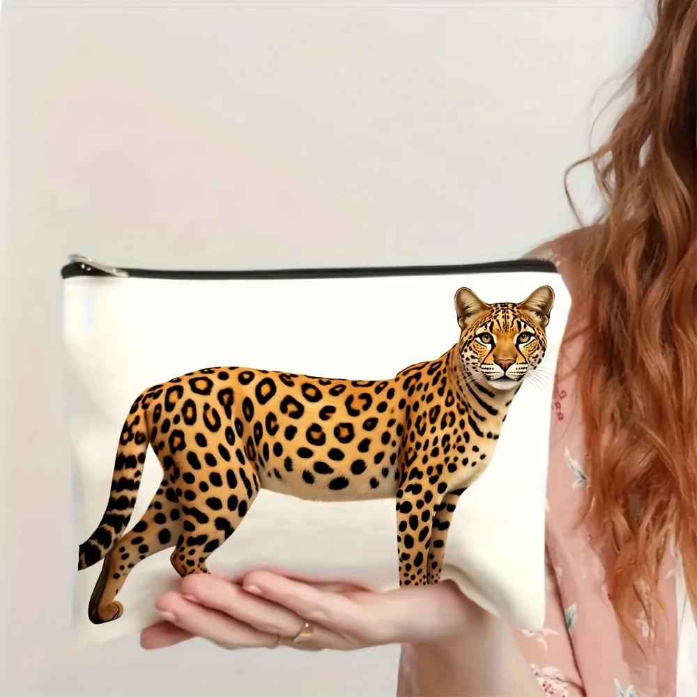 A Fashion Leopard Print Makeup Bag- Multifunctional Zipper Pouch, Jewelry Storage Bag, Perfect Travel Zipper Small Storage Bag.