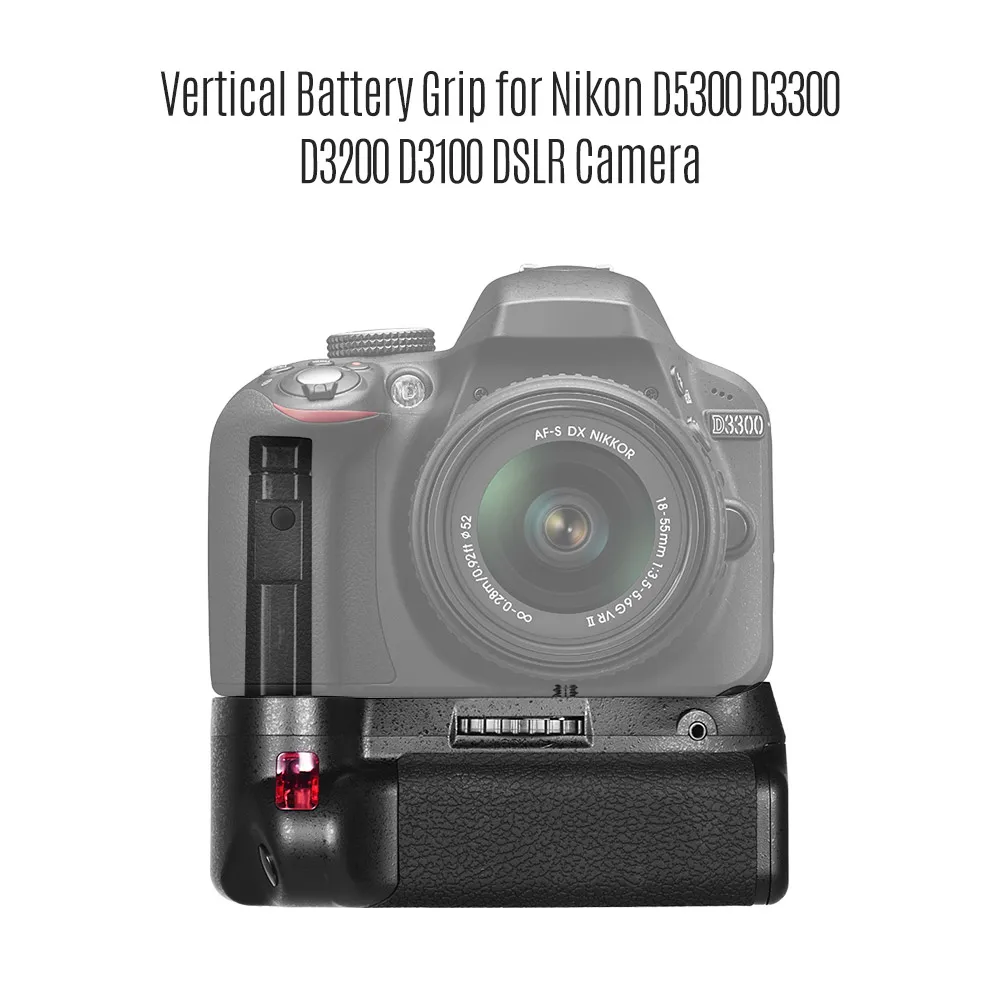 Vertical Battery Grip Holder for Nikon D5300 D3300 D3200 D3100 DSLR Camera EN-EL 14 Battery Powered with IR Remote Control