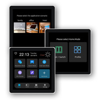 FUERS 4 Inch Touch Screen Multi-functional Smart Wall Switch T3E Switch Scene Panel Intelligent Home Touch Screen Zigbee