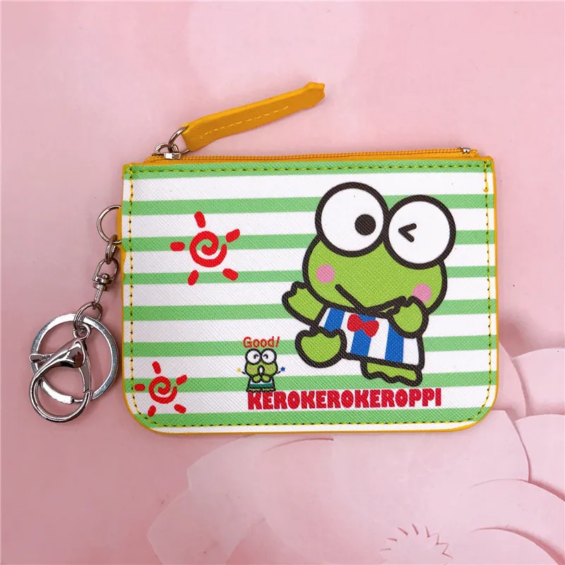 Sanrio Carteira Coin Purse, Saco de Cartão Chaveiro, Mini Bolsa, Titular do cartão de identificação, Caixa do cartão bancário, Chaveiro Pingente,