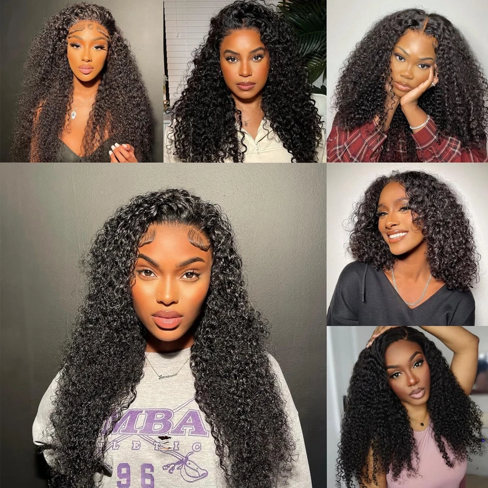 Glueless Wig Human Hair Ready to Wear Kinky Curly Wig with Curly Baby Hair 13x4 13x6 HD Lace Frontal Wig 4x4 Closure Wig Ossilee