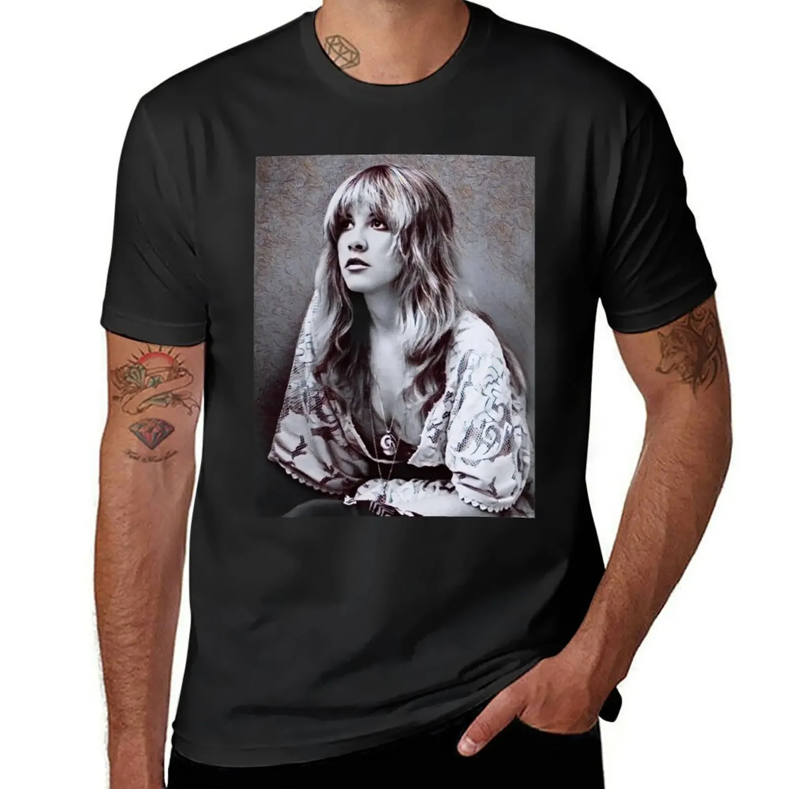 Stevie Nicks T-Shirt blanks vintage graphic tee customs design your own oversized graphic tee T-shirts for men cotton