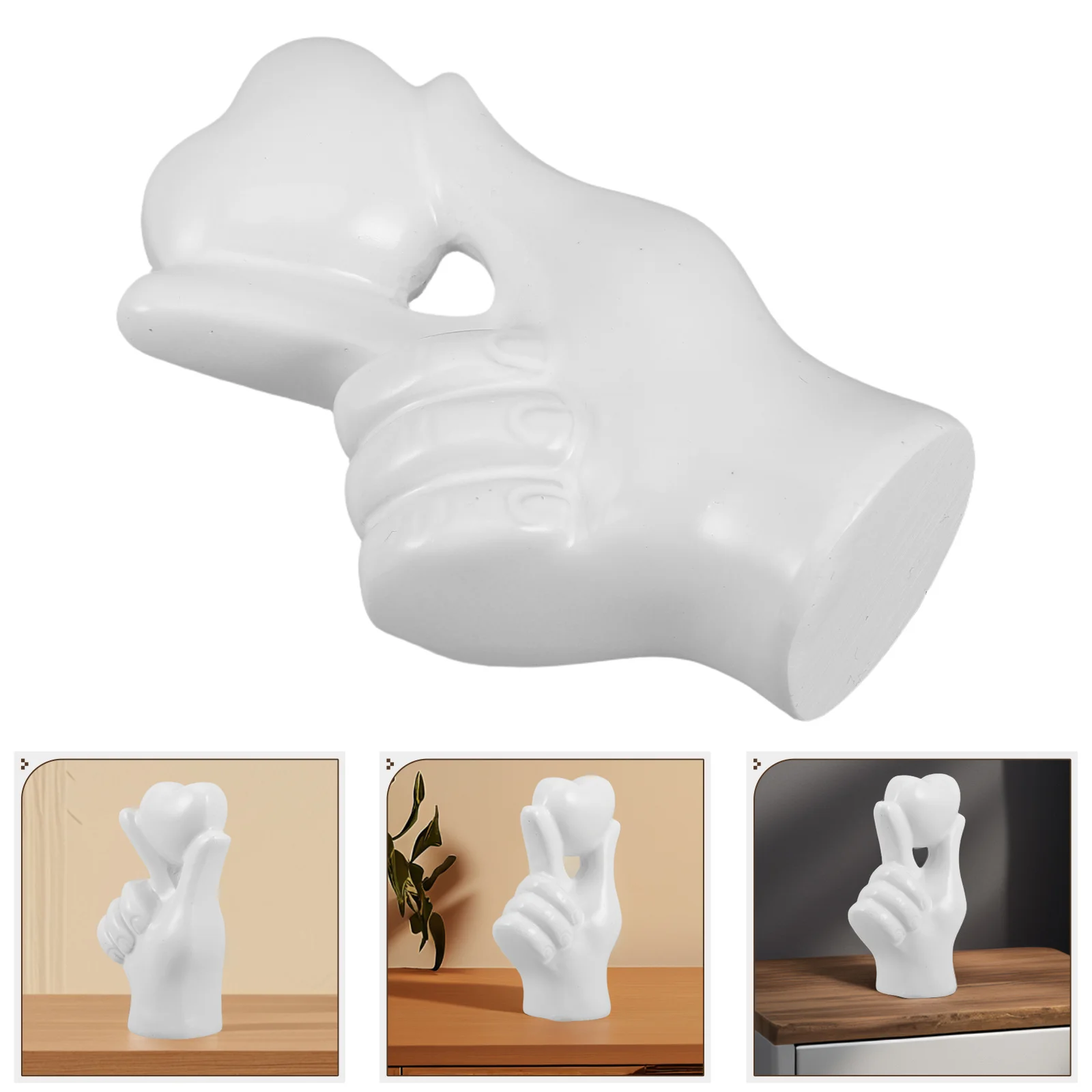 

Love Gesture Ornaments Desktop Decorations Heart Hand Sign Statue Small Resin Office