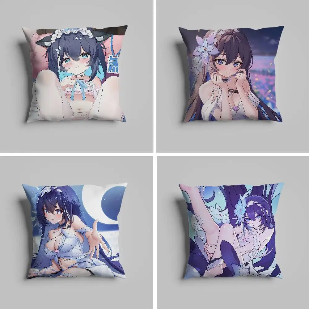 

Seele Vollerei Honkai Impact Pillow Case Pillowcase For Car Pillows 60x60 Cushions Luxury Double Sided Cover Home And Decorati
