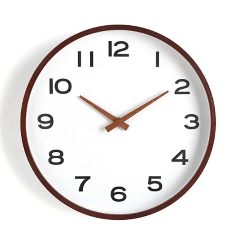 Simple Wood Wall Clock Living Room Silent Nordic Bedroom Quartz Wall Clock Office Round Clocks Wall Watches Home Decor