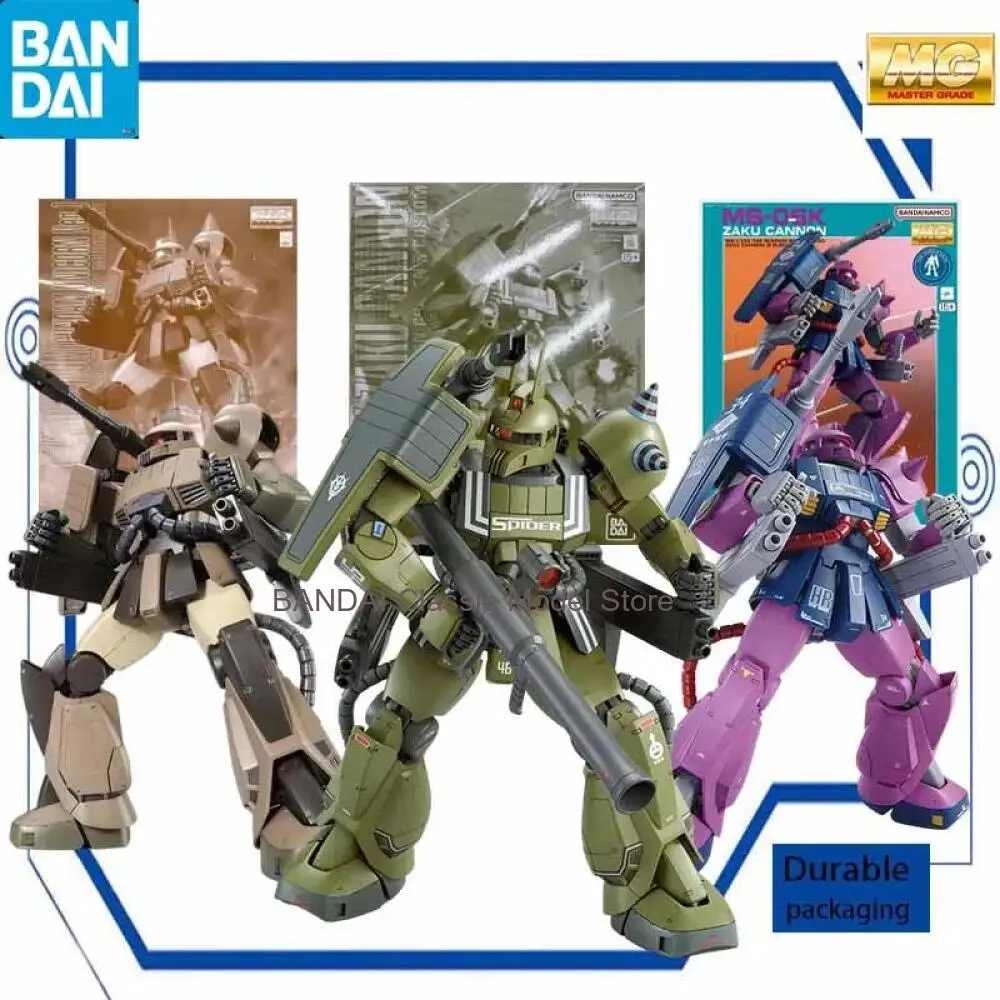 Bandai MG 1/100 MS-06K Zaku Cannon Ian Greydon Custom Mobile Suit Gundam MSV Kit de Montagem de Modelo Figura de Ação Colecionável