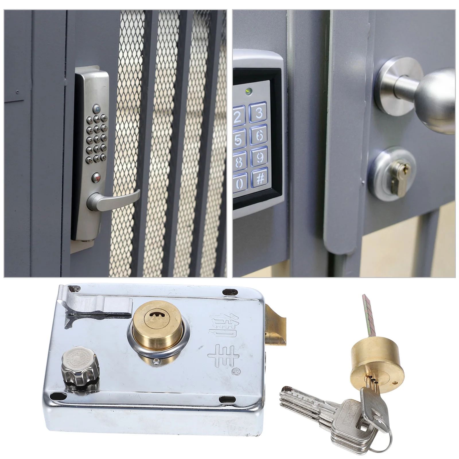 

Stainless Steel Exterior Door Lock Security for Bedroom Dormitory Home Front Door Replacement Safety Locks for Doors