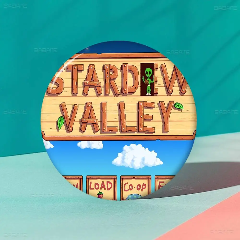Stardew Valley game 32/44/58mm Round Cartoon Brooches Handmade Pins for Backpack Jewelry Accessories Gifts Creative Badge view 3