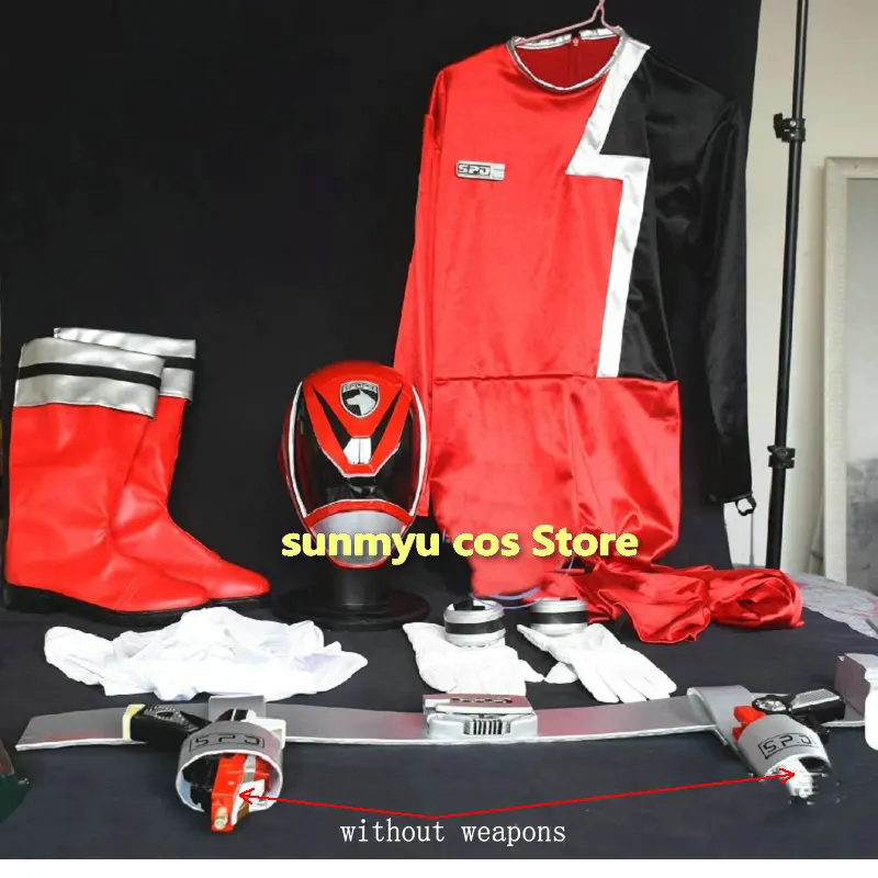 Tokusou Sentai Dekaranger Deka красный полный комплект косплей костюм реквизит боди перчатки шлем пояс браслеты ботинки