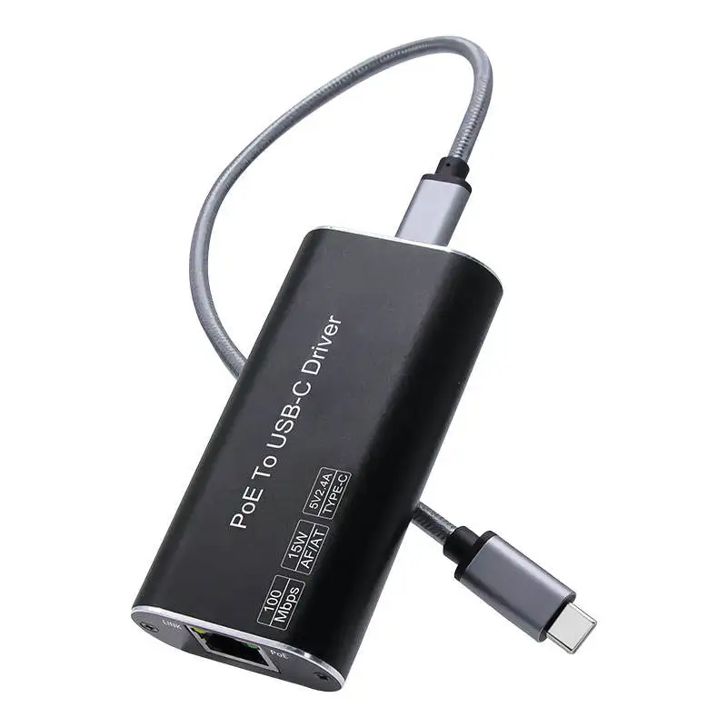 

Стандартный адаптер PoE-USB-C от 10/100 Мбит/с, 48 В до 5 В, 2,4 А, преобразователь адаптера PoE в TYPE-C