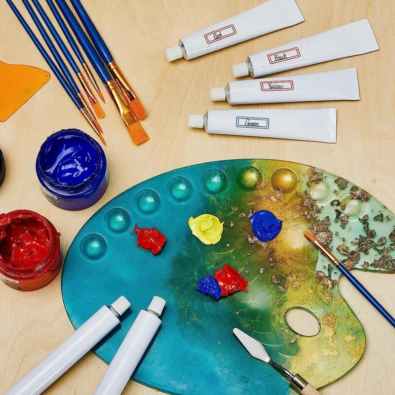 48 Pcs Empty Aluminum Tube 20Ml For Making Paint And Store Remaining Paint Acrylic Oil With 4 Label