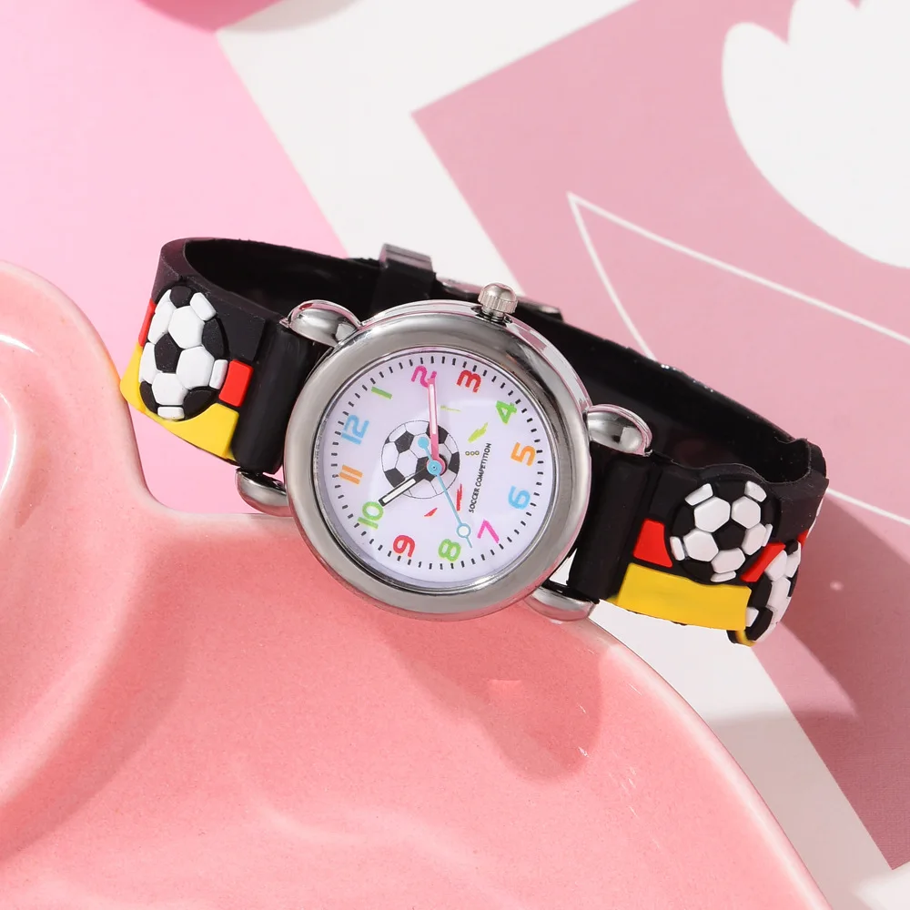 2024 New cartoon children sports simple watches leather quartz watch round Dial cute wristwatch Fashion quartz watch