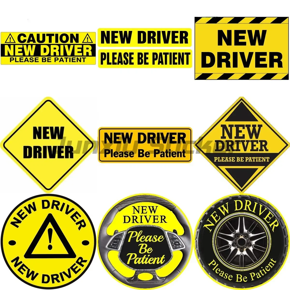 

New Driver Sign personalized Laptop Motor Bumper Funny Wrap Car Stickers Vinyl Decal Windshield Door Decoration customizable