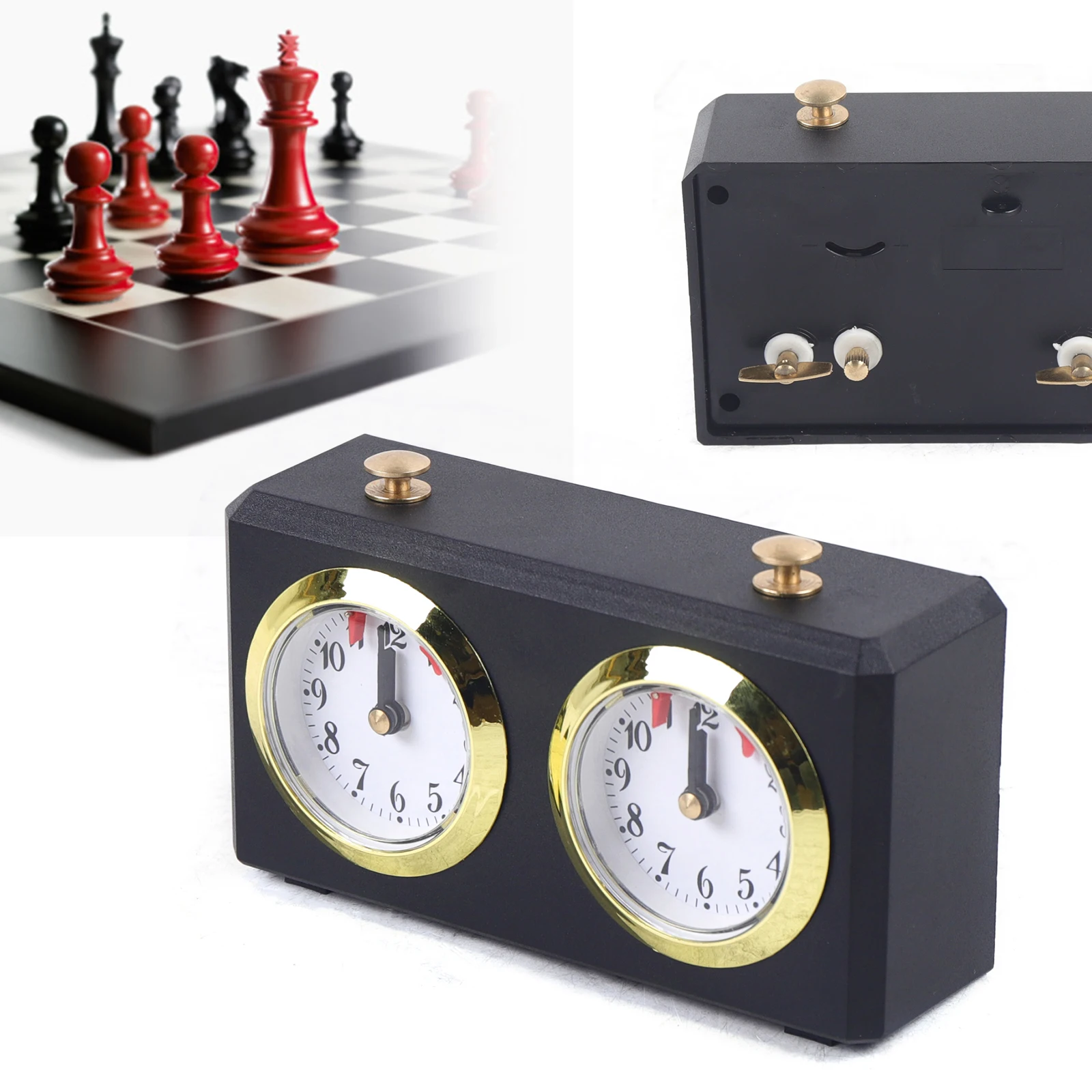 Retro Analog Chess Clock Timer - Wind-Up Mechanical Chess Clock No Battery Needed Board Game Player Set