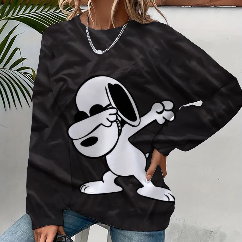 O Neck Women's Long Sleeve Sweatshirts Snoopy Leisure New Y2k Fashion Kawaii Clothes Autumn Party 3D Print 2024 High Quality