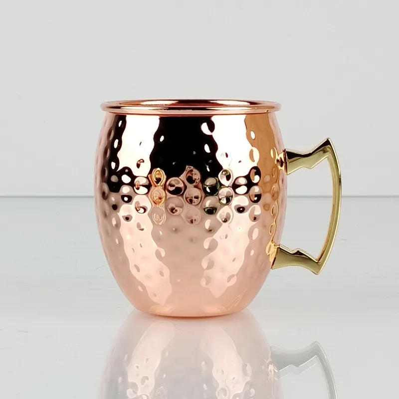 530ml Cocktail Wine Cup Moscow Mule Mugs Stainless Steel Copper Plated Juice Beer Cup Coffee Mugs Bar Champagne Party Drinkware
