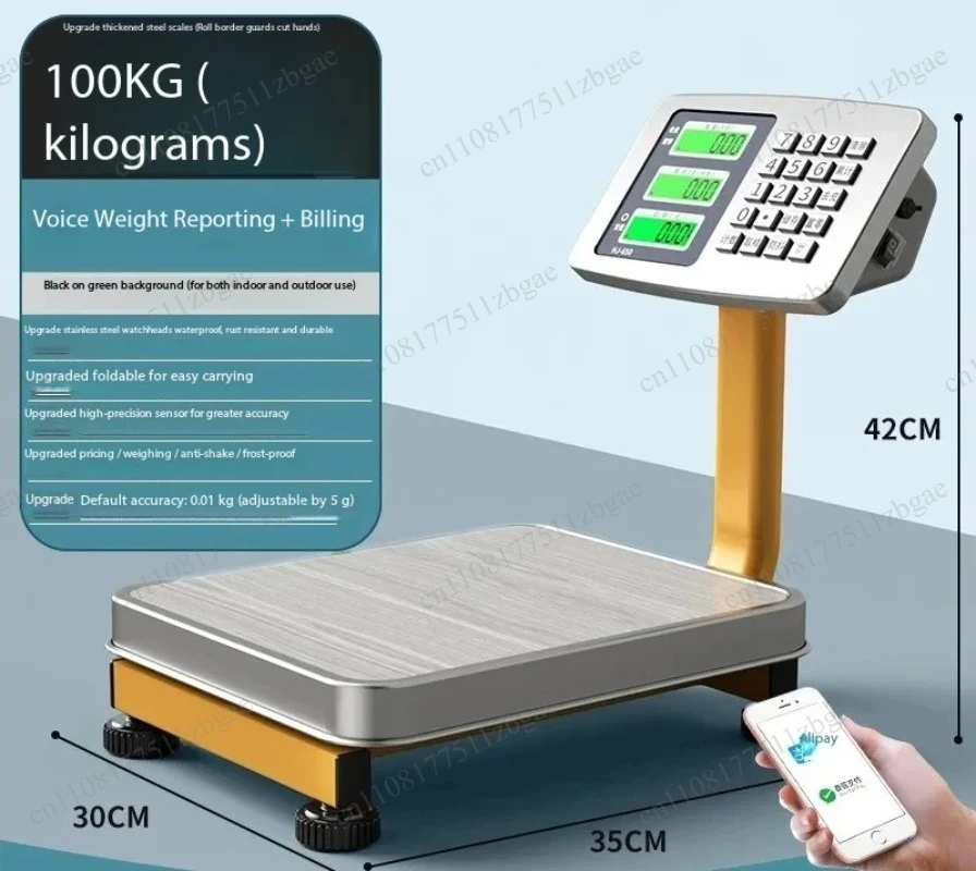 Household Weighing Gram 60kg Rechargeable Electronic Table Scale - Commercial  Scale for Vegetable Stall Use