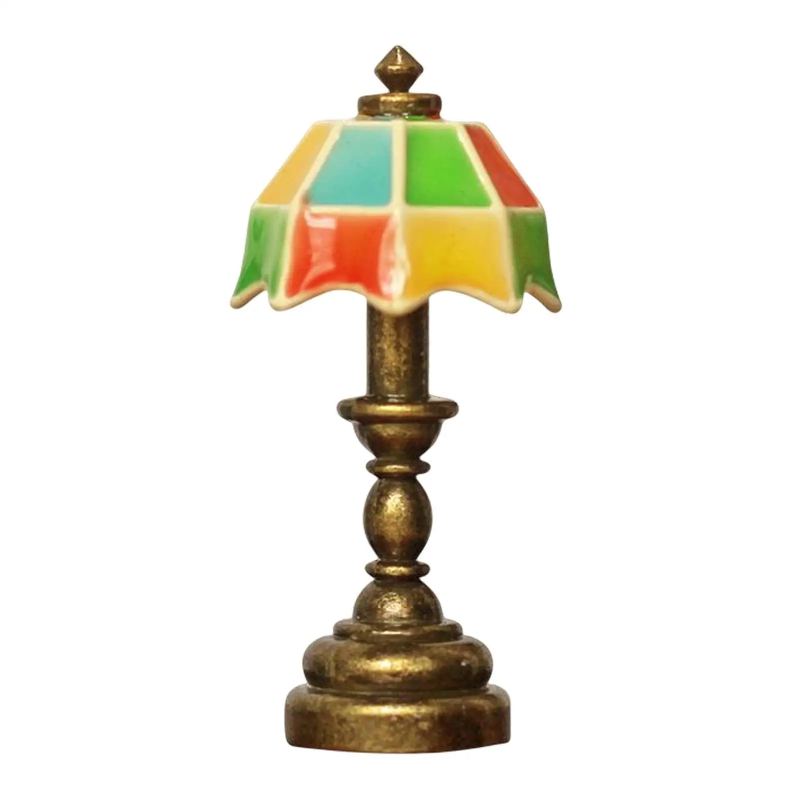 1/12 Mini luci da tavolo casa delle bambole lampada da tavolo a forma di paralume Miniuature Dollhouse