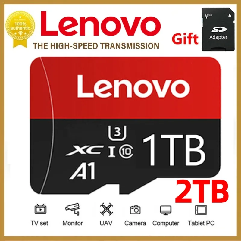 Lenovo Ultra Memory Card 2TB 1TB Driving Recorder Micro TF SD Card Class10 SD Card 512G For Notebook Computer Drone With Adapter