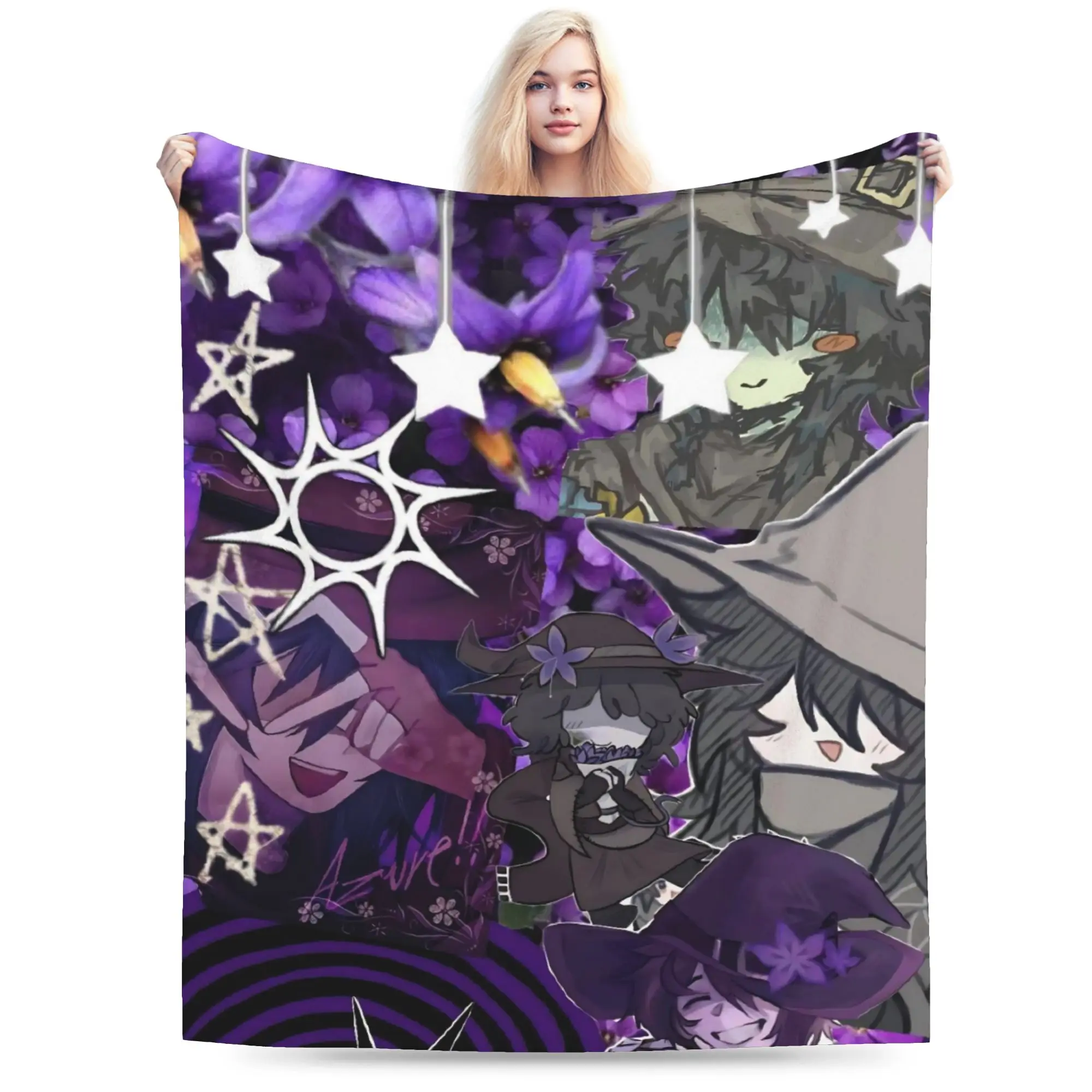 Azuretime Anime Blanket Coral Fleece Plush Printed Azure Two Time Forsakens Warm Throw Blanket for Sofa Outdoor Bedding Throws