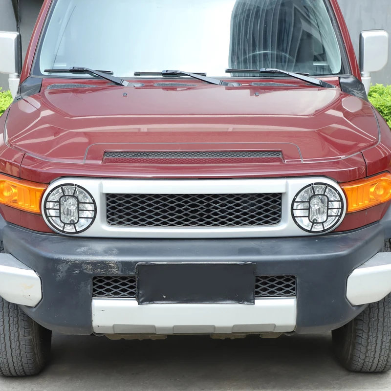 

Для Toyota FJ Cruiser 2007-2021: Накладки на фары из углеродистой стали, черные, X-стиль, аксессуары для автомобиля
