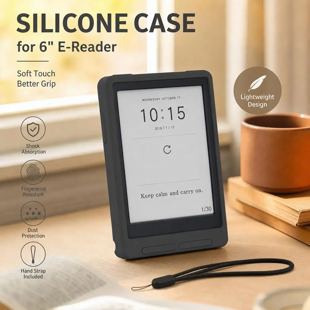 Protective Case For XTEINK X3 Silicone Anti Fingerprint Soft Slip Resistant Cover With Detachable Carry Lanyard Slim Lightweight