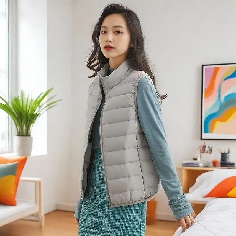 

Легкий хлопковый жилет, женский модный осенне-зимний верхний костюм с воротником-стойкой, облегающий универсальный наплечник