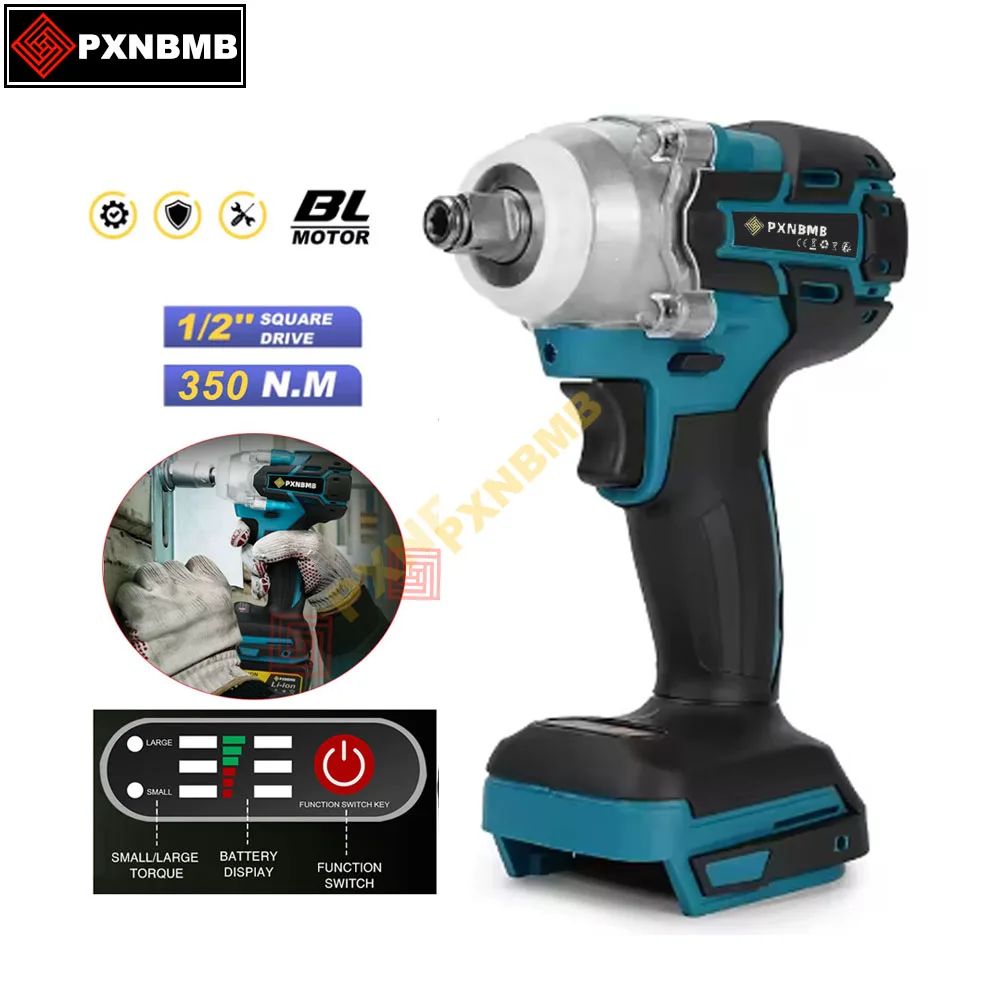 

DTW285 Impact Wrench Machine Brushless Cordless Electric Wrench High Torque Rechargable Tool For Makita 18V Battery Car Repairs