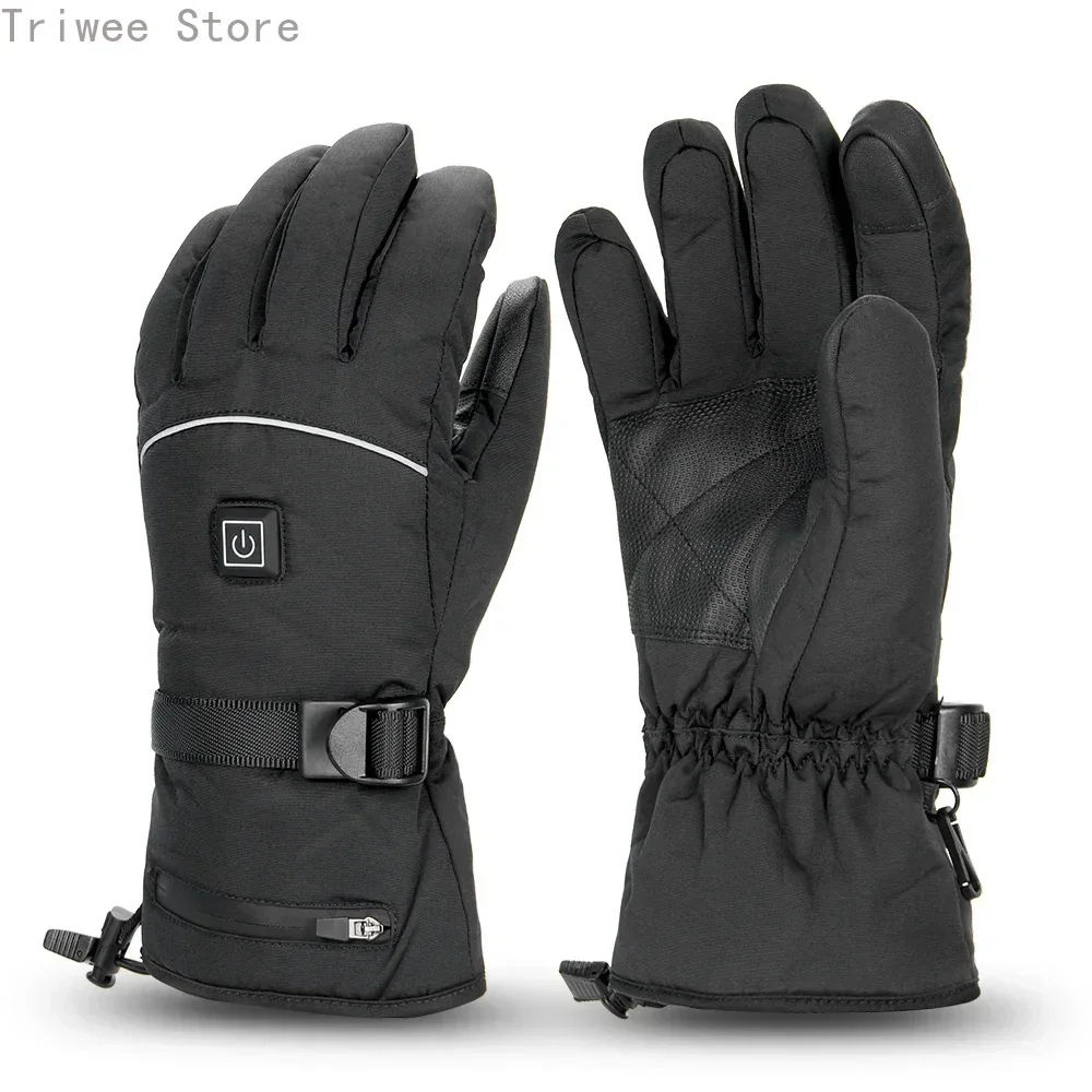 Electric Heated Gloves Thermal Heat Gloves Winter Warm Skiing Snowboarding Hunting Fishing Waterproof Heated Rechargeable Gloves