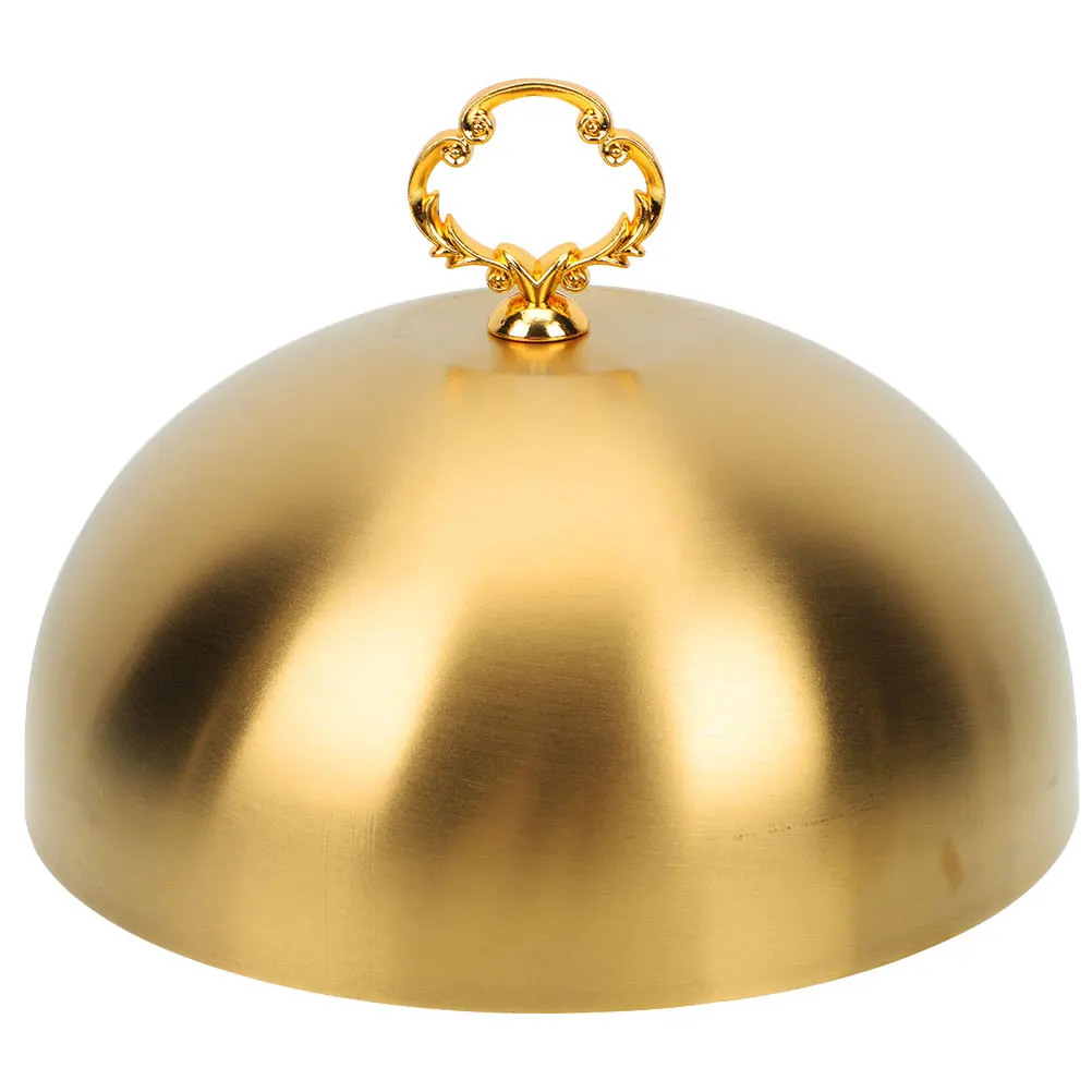 

Stainless Steel Dome Cover 20cm Golden BBQ Food Food Protective Dome Cover Protective Splash Guard Kitchen Western Buffet Supply