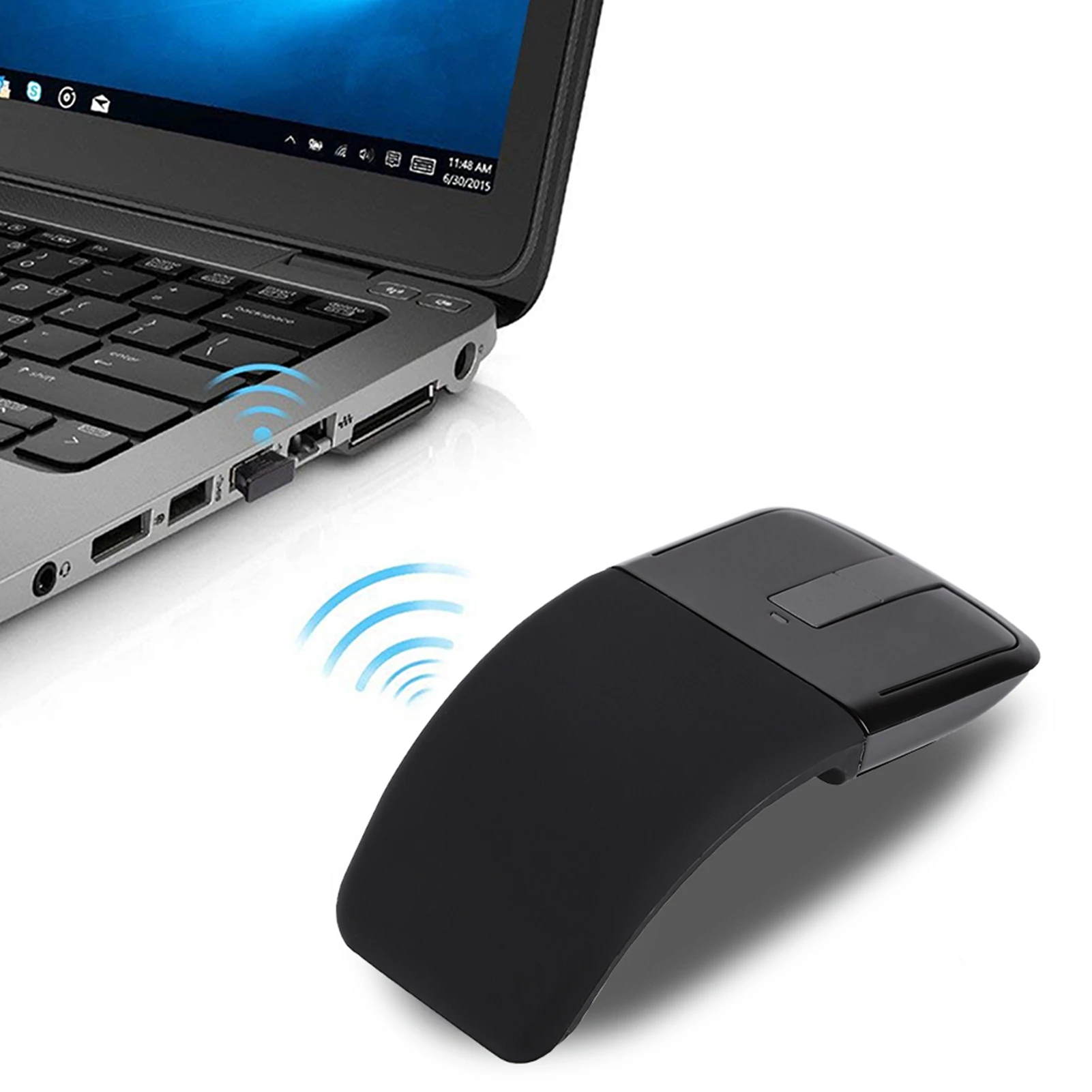 Optical Mouse Receiver Arc Mouse Wireless Computer Mouse Wireless Arc Mouse Touch Thin Portable Folding Optical Mouse Receiver