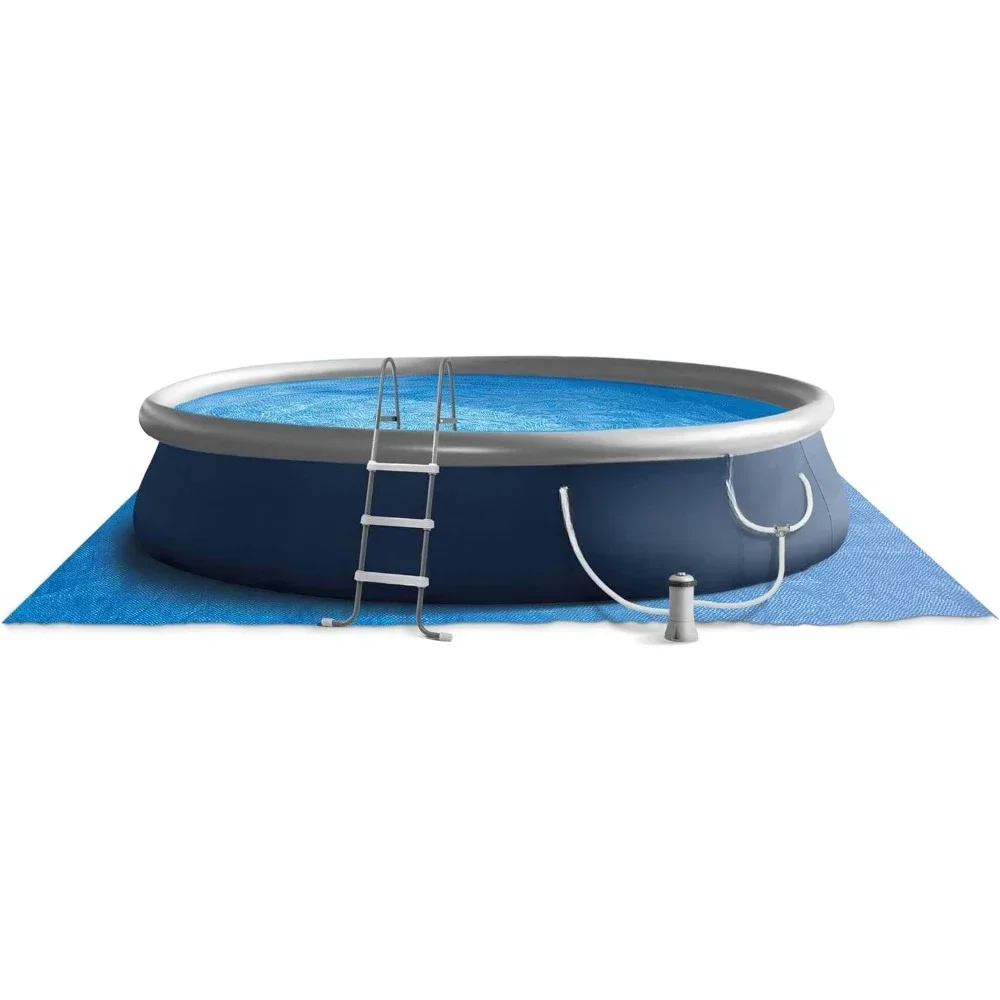 

Round Inflatable Outdoor Above Ground Swimming Pool 15' x 42" Set with 1000 GPH Filter Pump, Ladder, Ground Cloth and Pool Cover