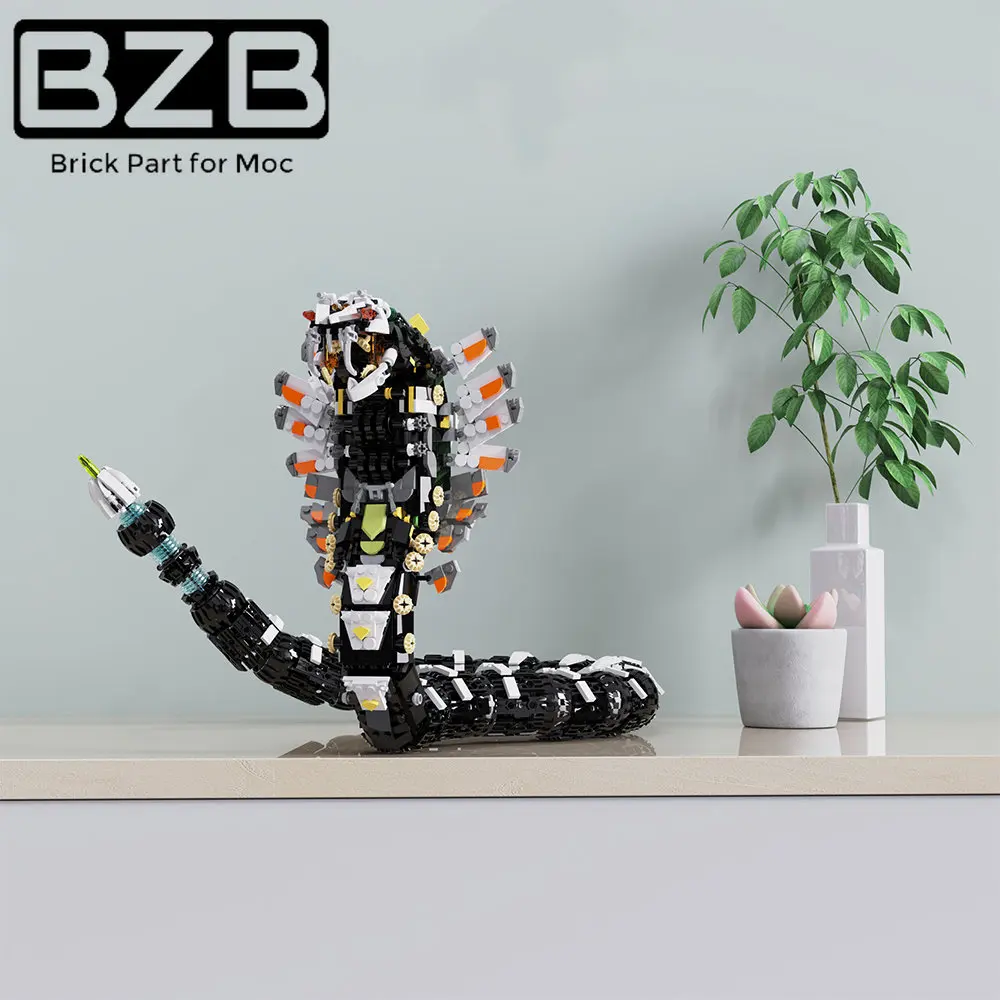 BZB MOC Horizon Zero Dawned Popular Claw snake Building Block Game Mechanical Monster Forbidden West Brick Toy kids best gift