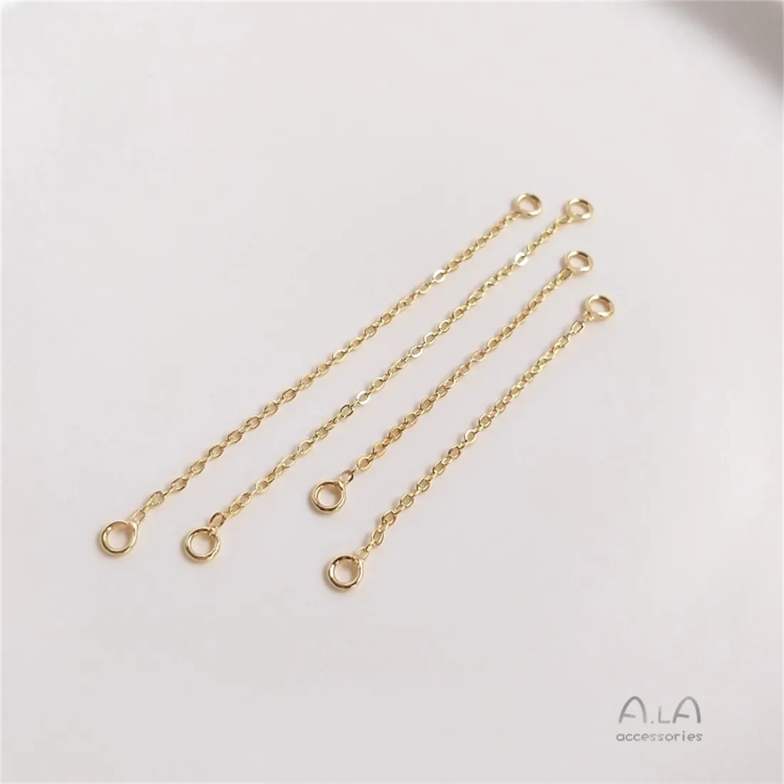 

14K Gold Wrapped DIY Accessory Double Loop Tail Chain Extension Chain Handcrafted Ear Jewelry Tassel Bracelet Necklace B833