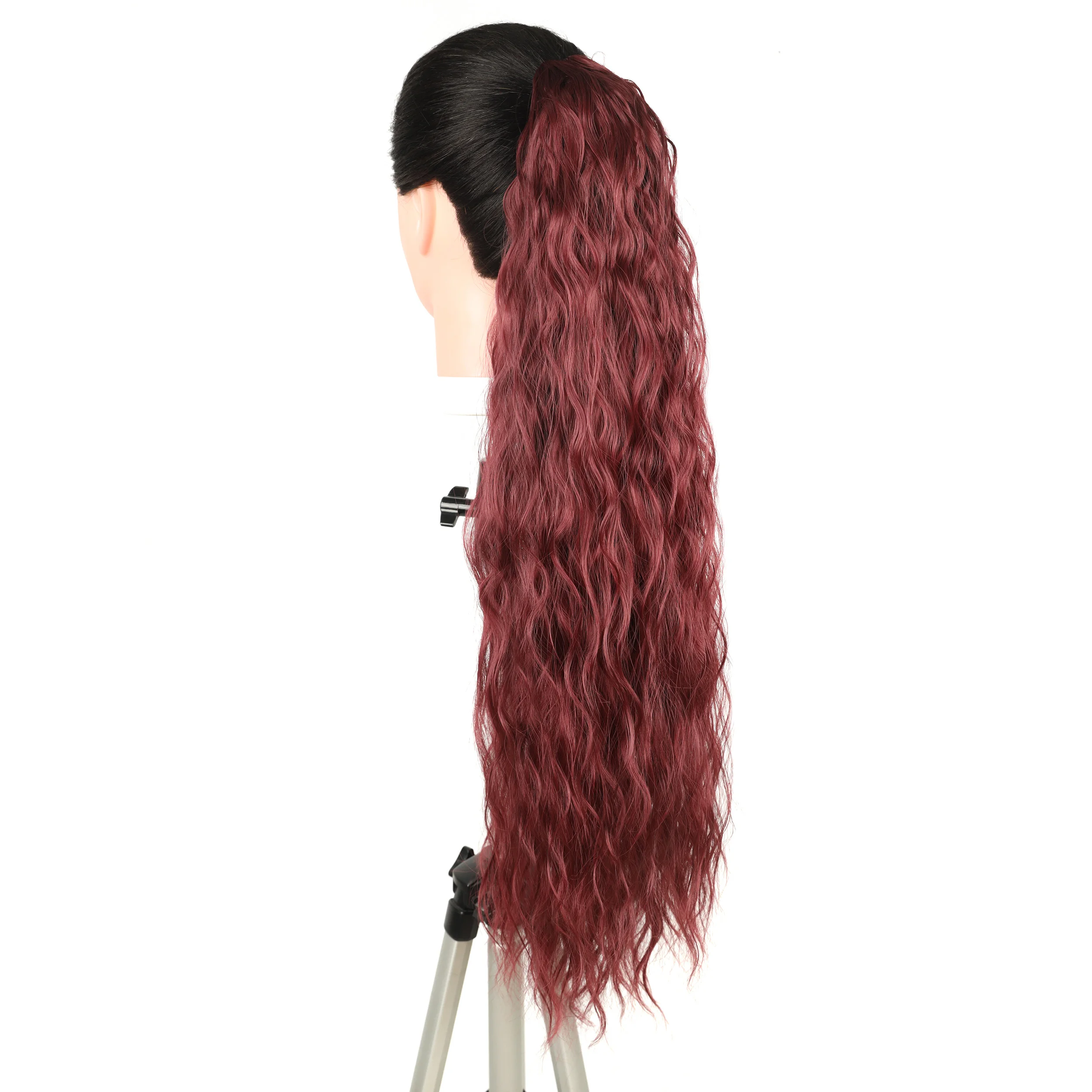 24 Zoll verworrener lockiger Pferdeschwanz, weiche synthetische Haarverlängerung, Kordelzug, Pferdeschwanz-Haarteile, schwarzer Clip-in-Pferdeschwanz für Frauen – Detail 34