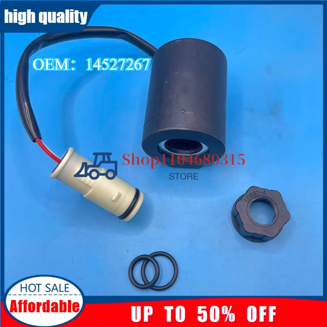 

14527267 Катушка электромагнитного клапана 24 В (D: 20/21 мм, H:59MM) для экскаватора EW145 EW145B EC160B EC210B EC240B EC290B EC360B