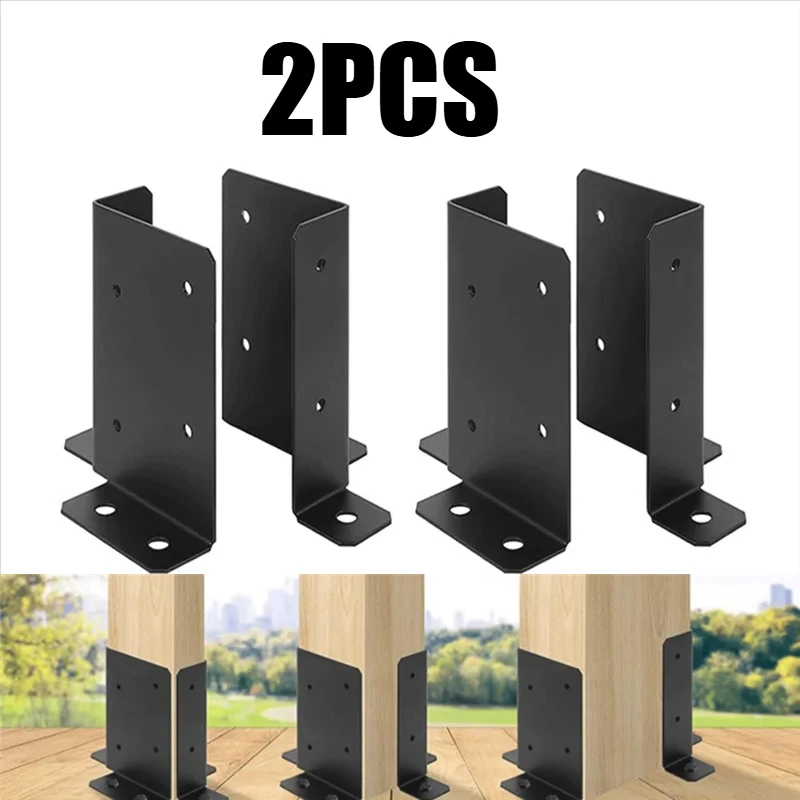 AT05-Wood Fence Post Base Support Bracket, Fits 2X4, 4X4, 6X6 Posts- Adjustable Base Bracket For Pergola Mailbox